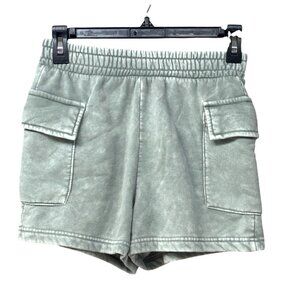 Manifest Dreams Women's Cargo Lounge Shorts With Flap Pockets Sage Green, Sz. S